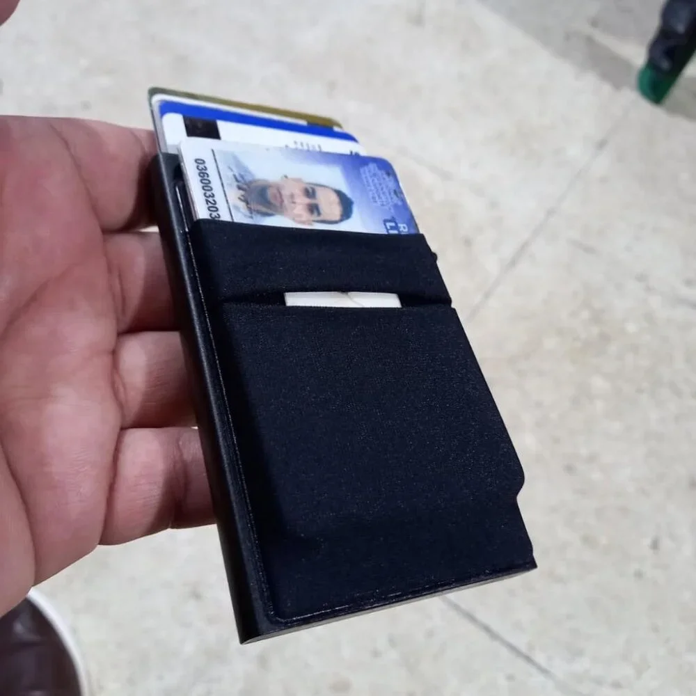 Pop up Card Holder RFID Blocking Minimalist Business Credit Card Wallet